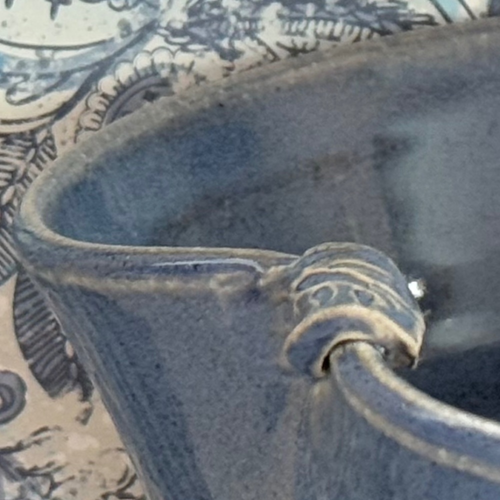 HANDMADE ARTISAN Bowl Blue Apple Ceramic - Picture 3 of 5